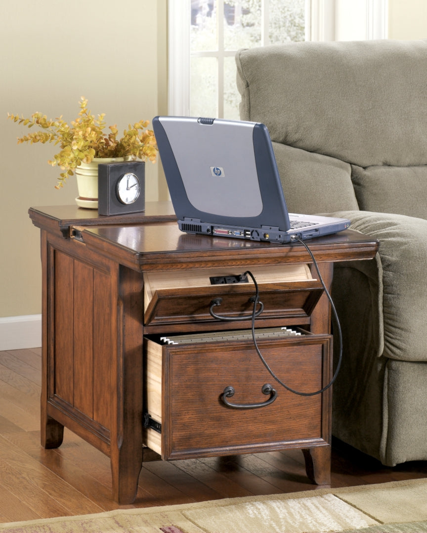 Woodboro Media End Table with Power Outlets