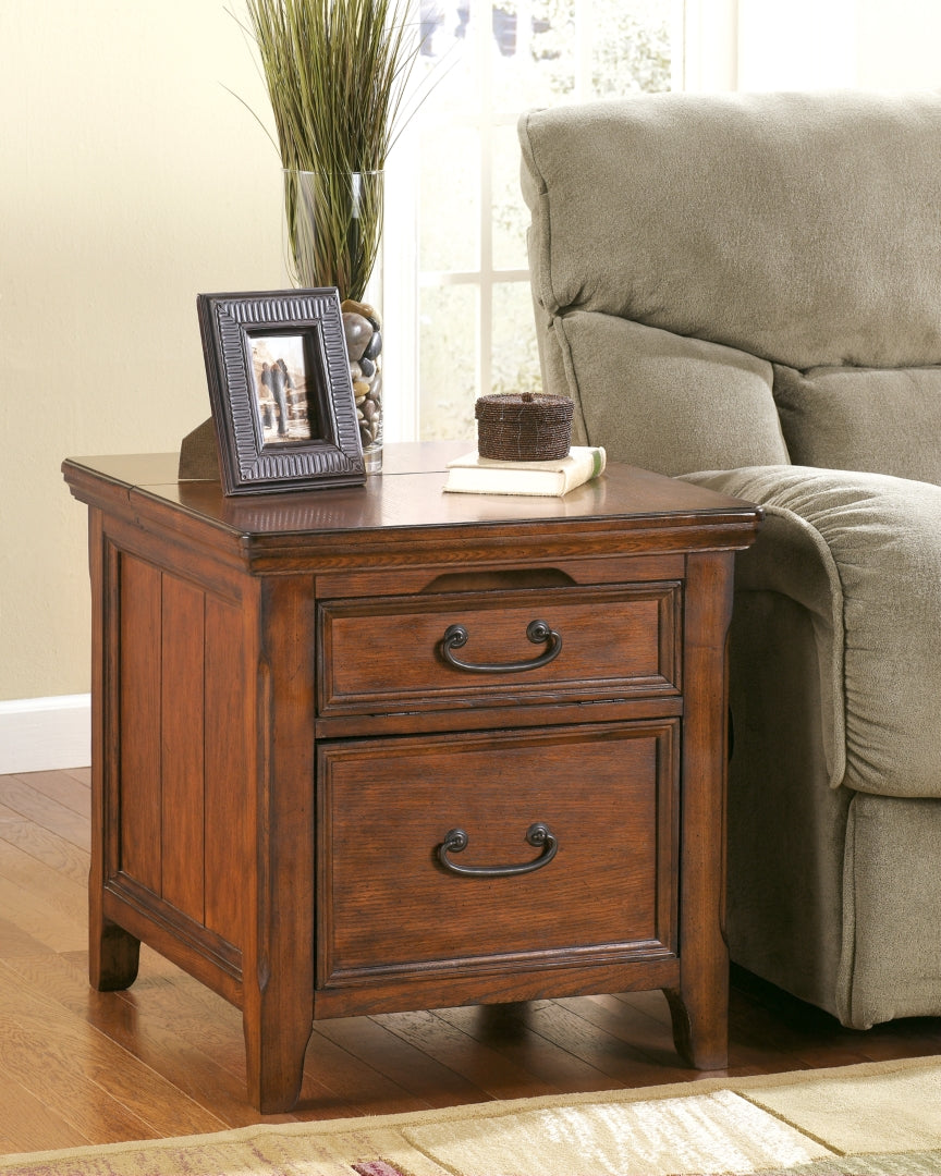 Woodboro Media End Table with Power Outlets