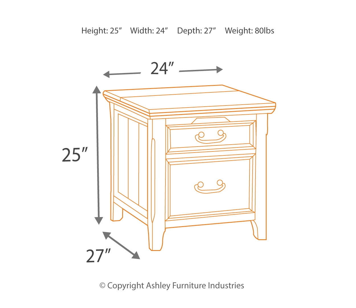 Woodboro Media End Table with Power Outlets