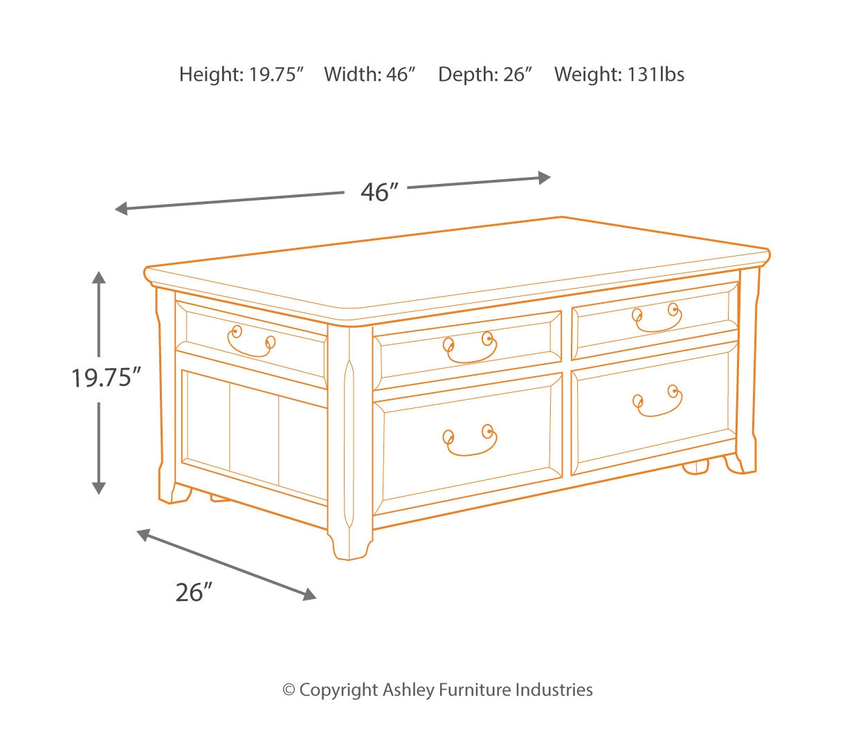 Woodboro Coffee Table with Lift Top