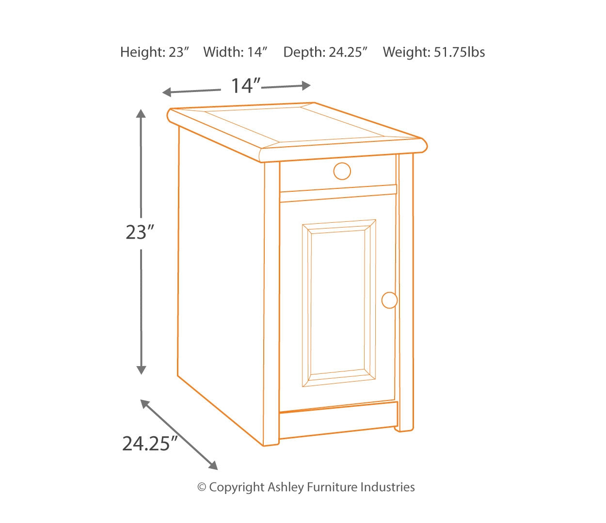 Bolanburg Chairside End Table with USB Ports & Outlets