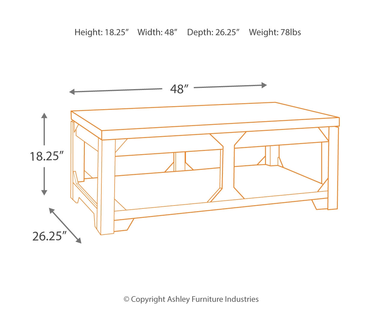 Rogness Coffee Table with Lift Top