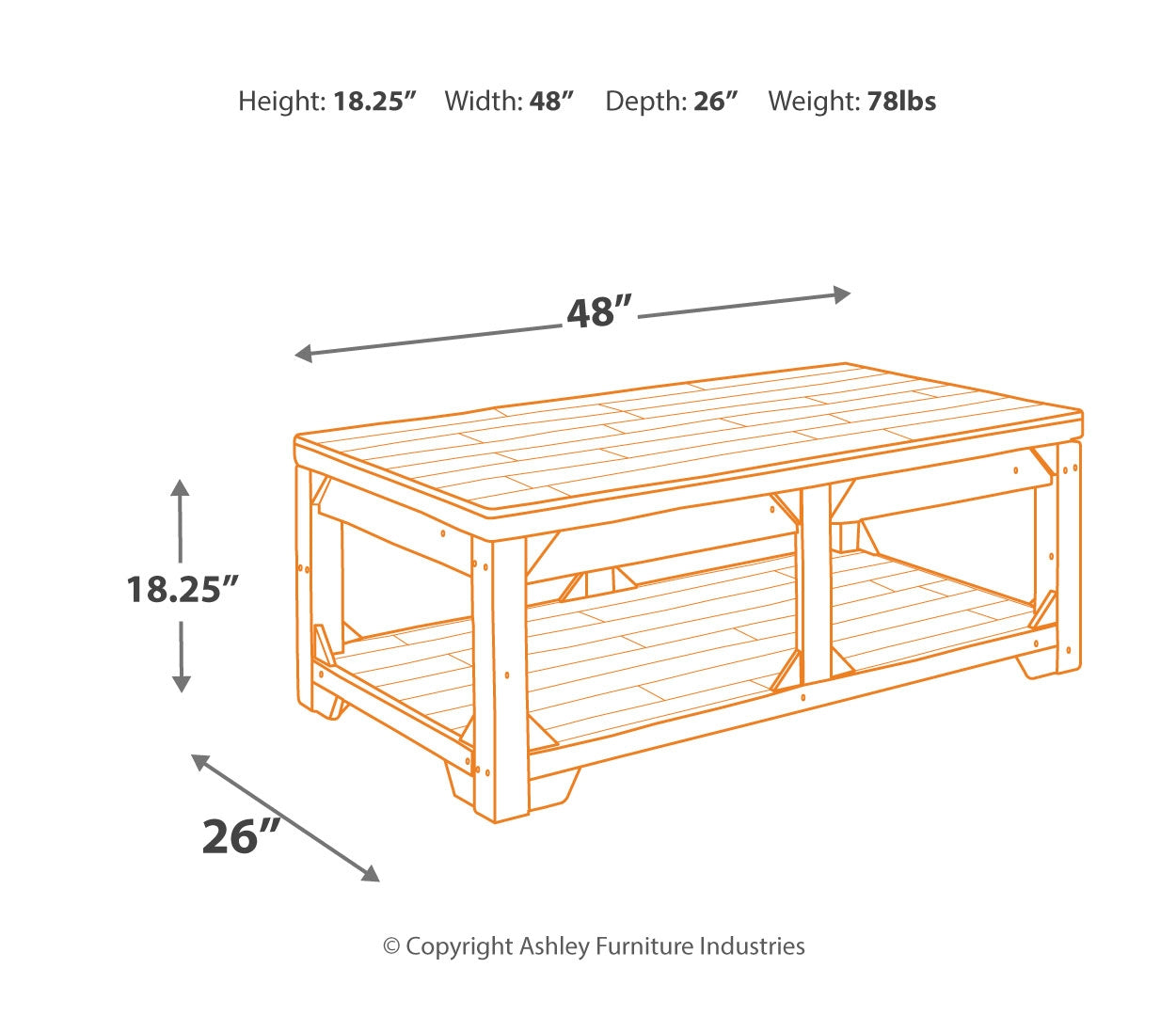 Fregine Coffee Table with Lift Top