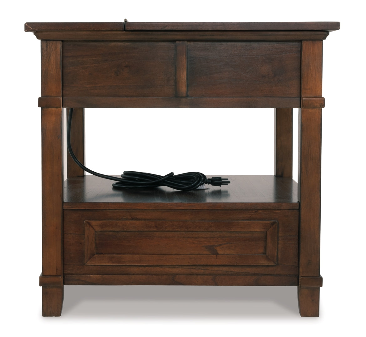 Gately End Table with Storage & Power Outlets