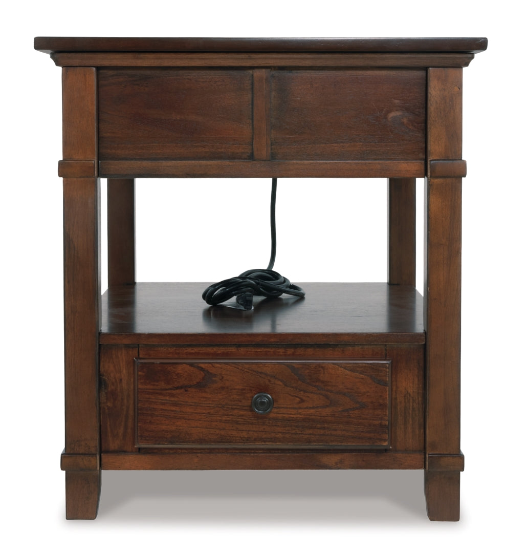 Gately End Table with Storage & Power Outlets