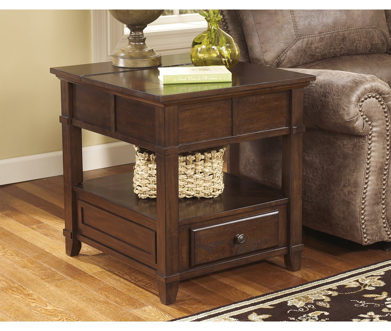 Gately End Table with Storage & Power Outlets