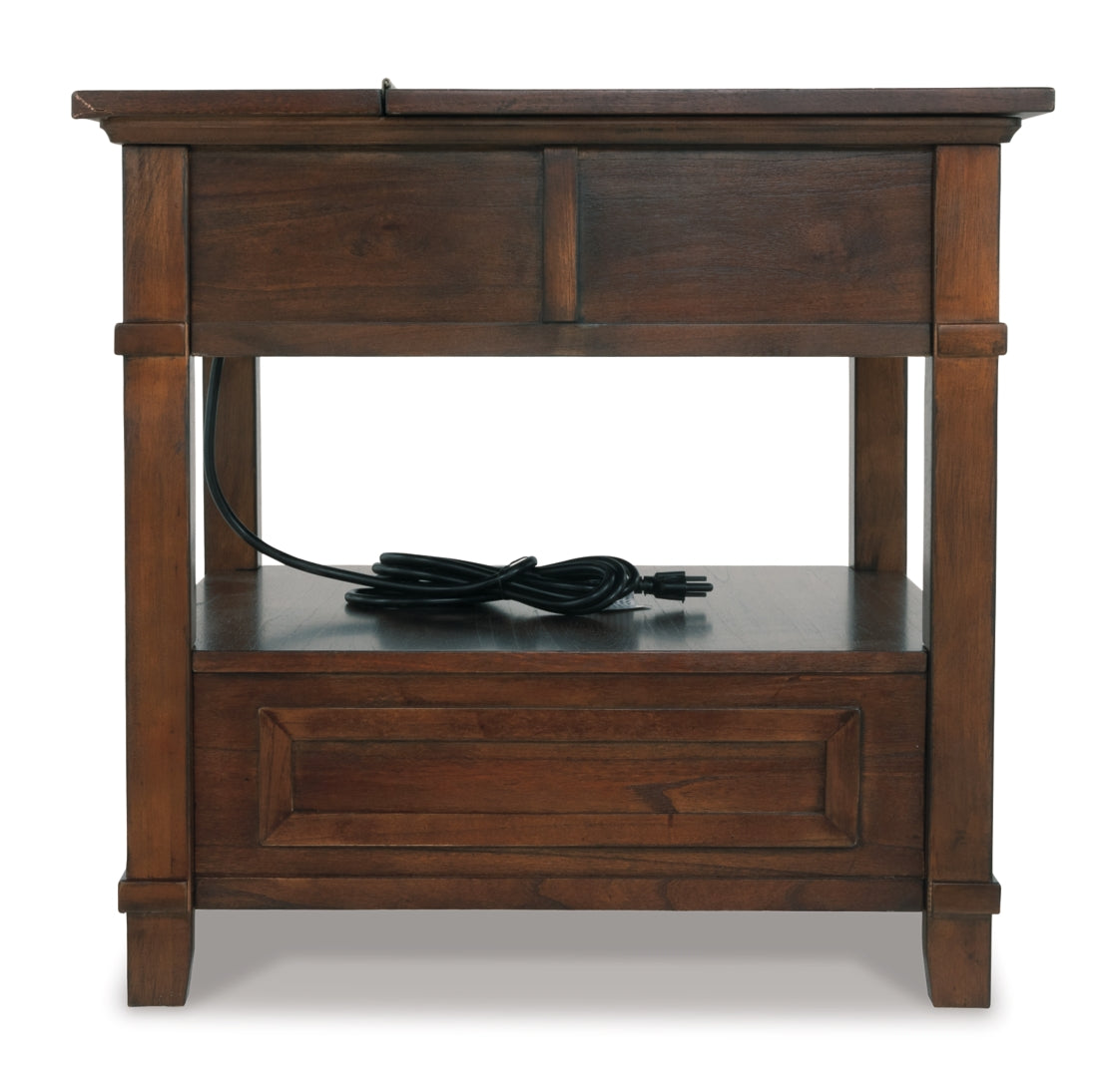 Gately End Table with Storage & Power Outlets