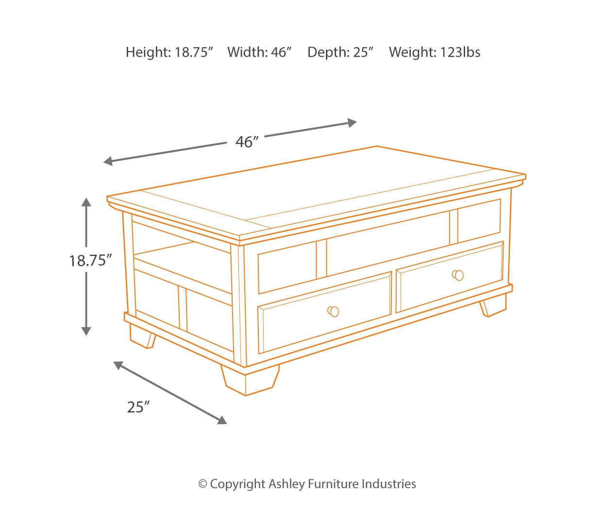 Gately Coffee Table with Lift Top