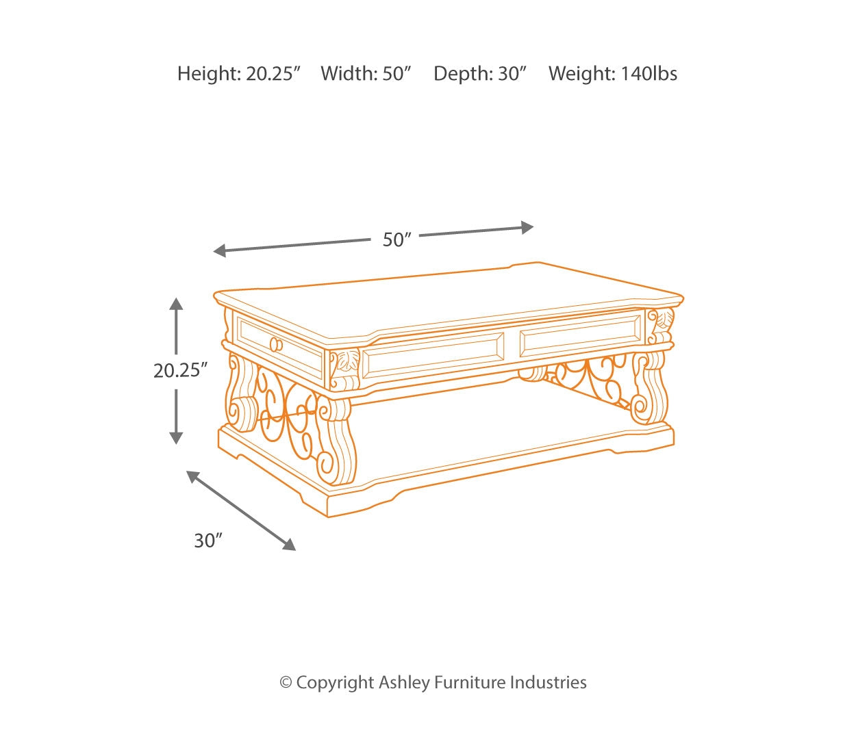 Alymere Coffee Table with Lift Top