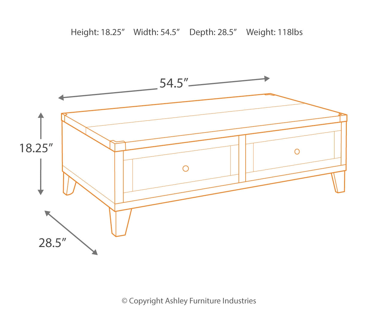 Todoe Coffee Table with Lift Top