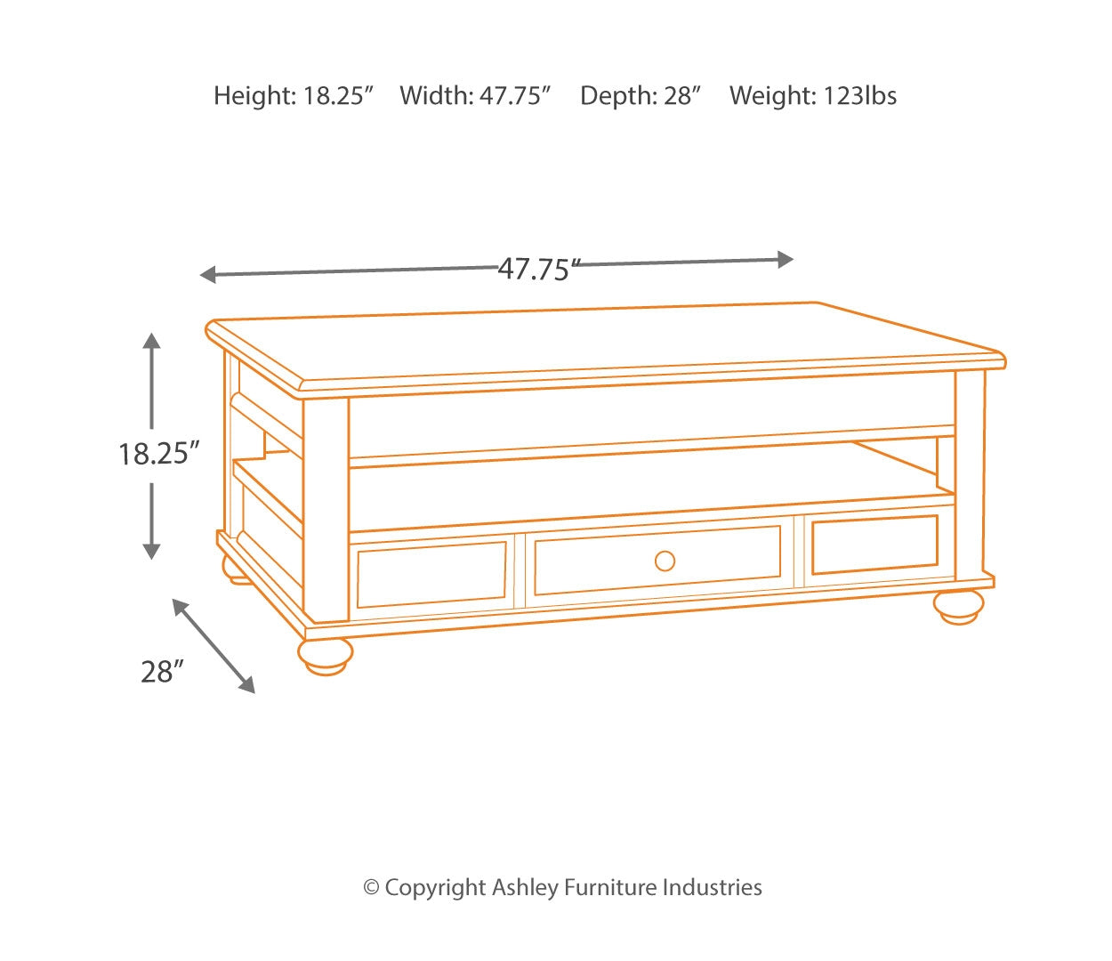 Barilanni Coffee Table with Lift Top