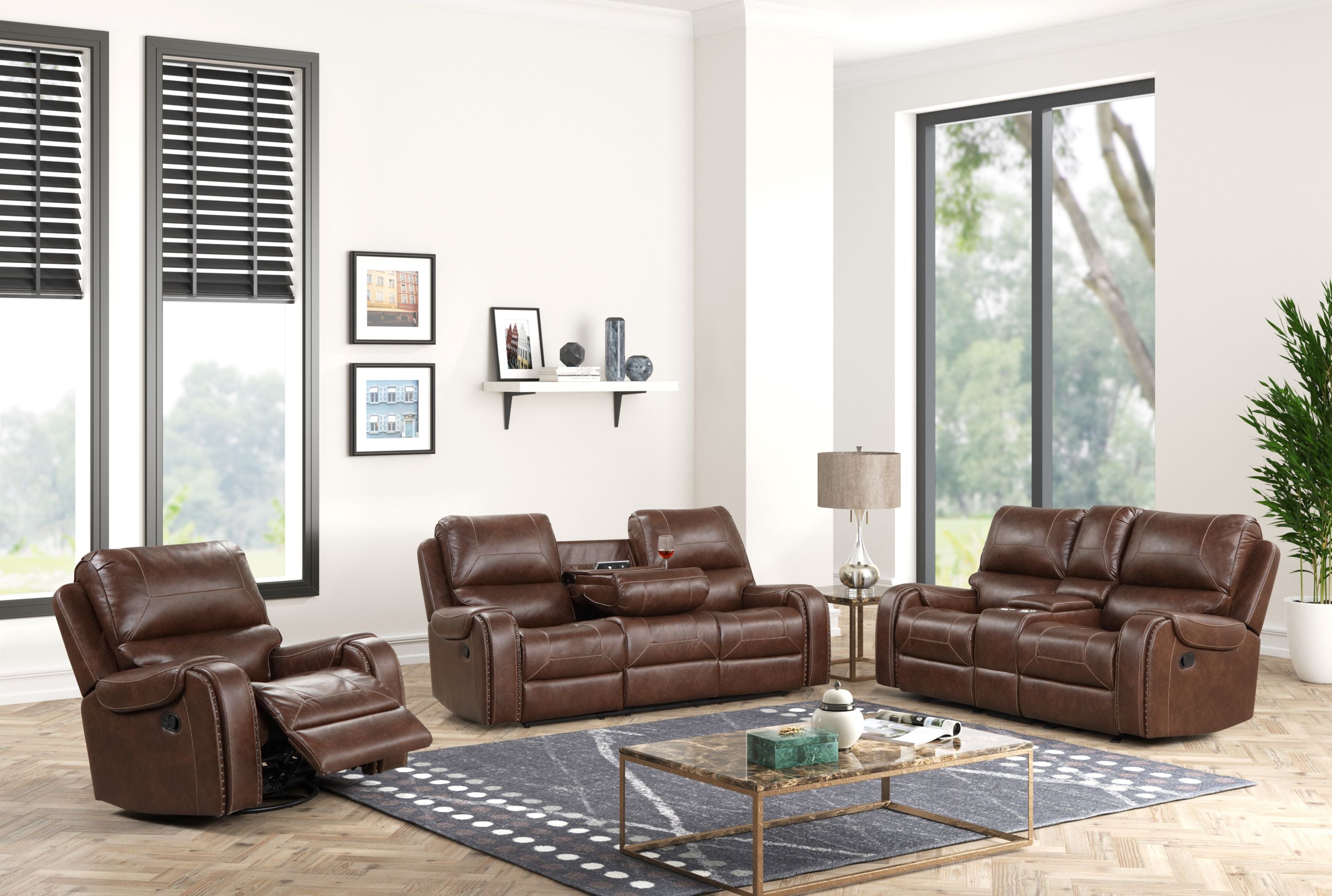 Maxis Recliner Living Room Set, Sofa Loveseat Armchair