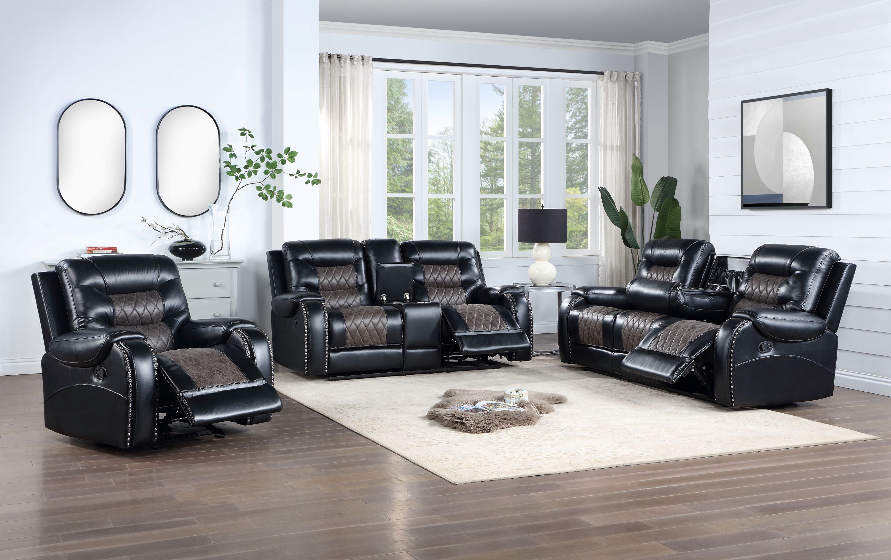 Mayari Recliner Living Room Set, Sofa Loveseat Armchair