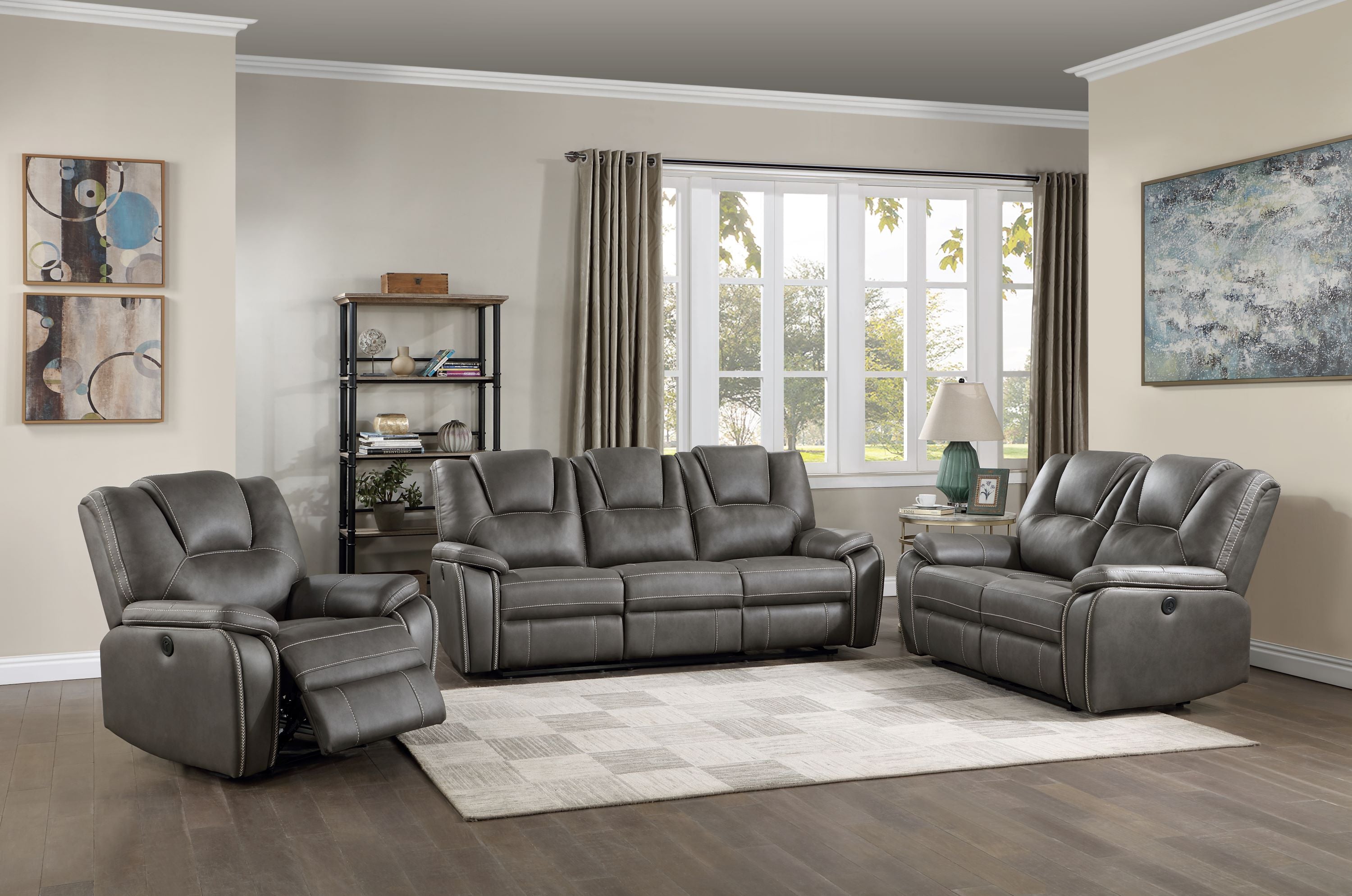 Mayely Recliner Living Room Set, Sofa Loveseat Armchair