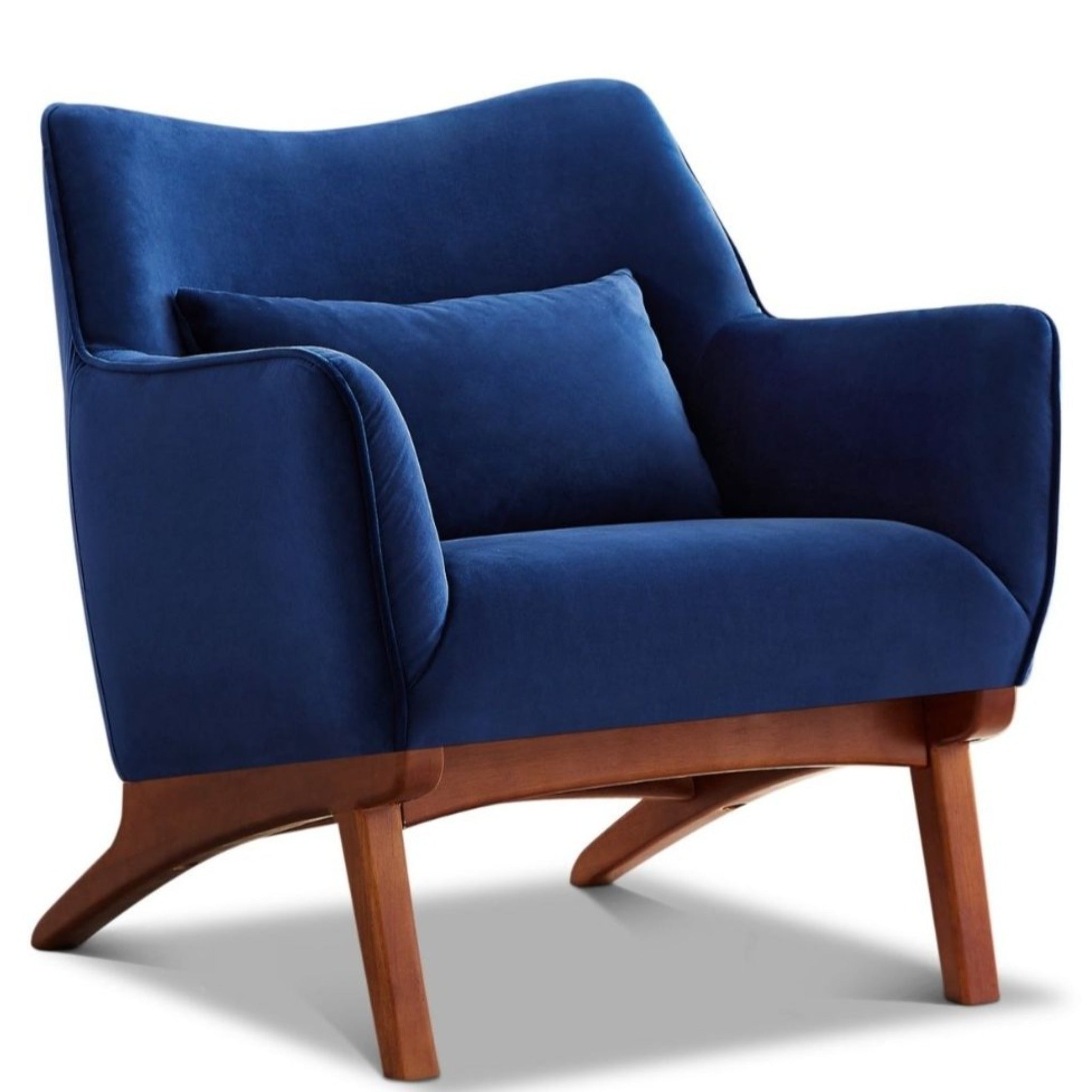 Casper Navy Blue Velvet Armchair