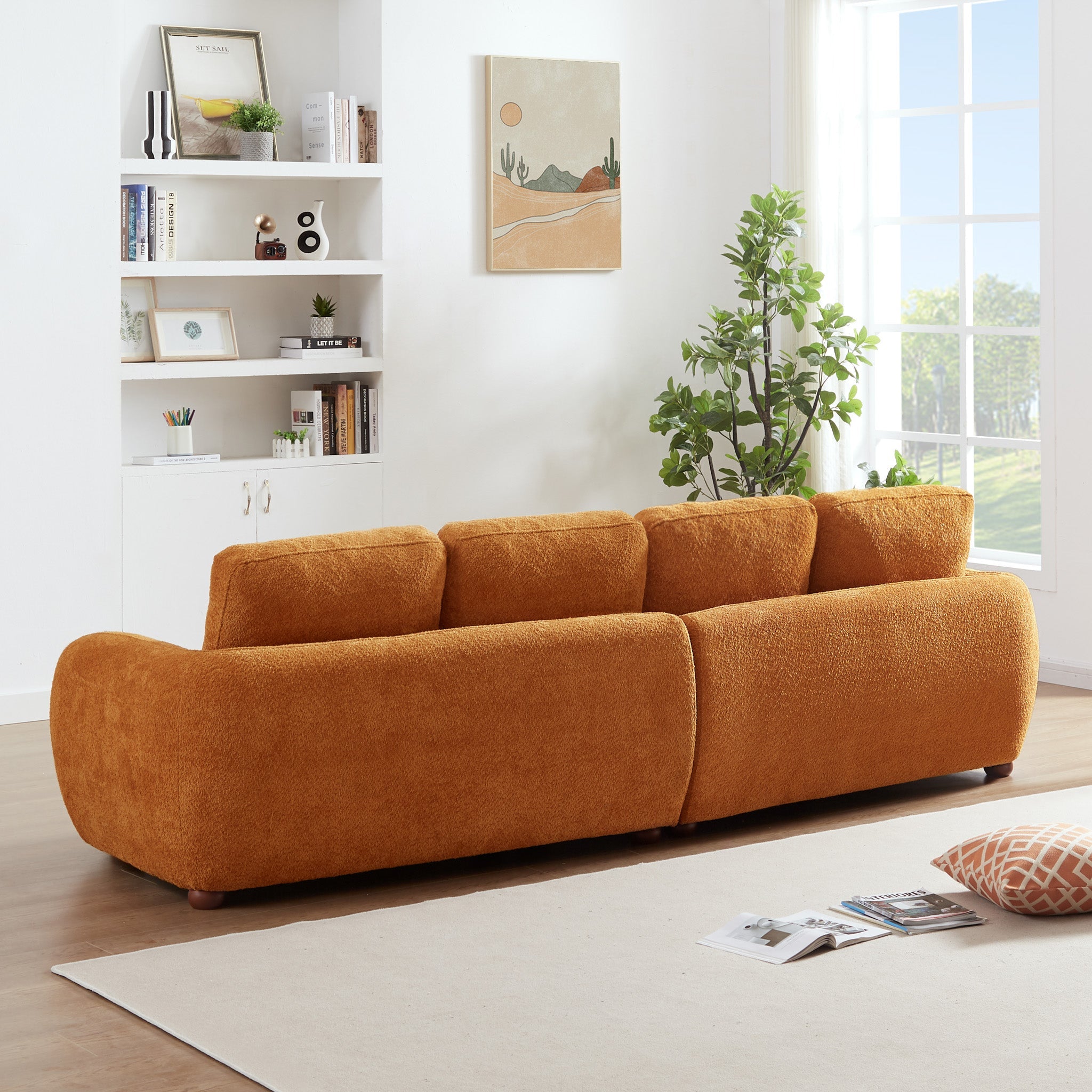 Virgil Burnt Orange Boucle Sofa