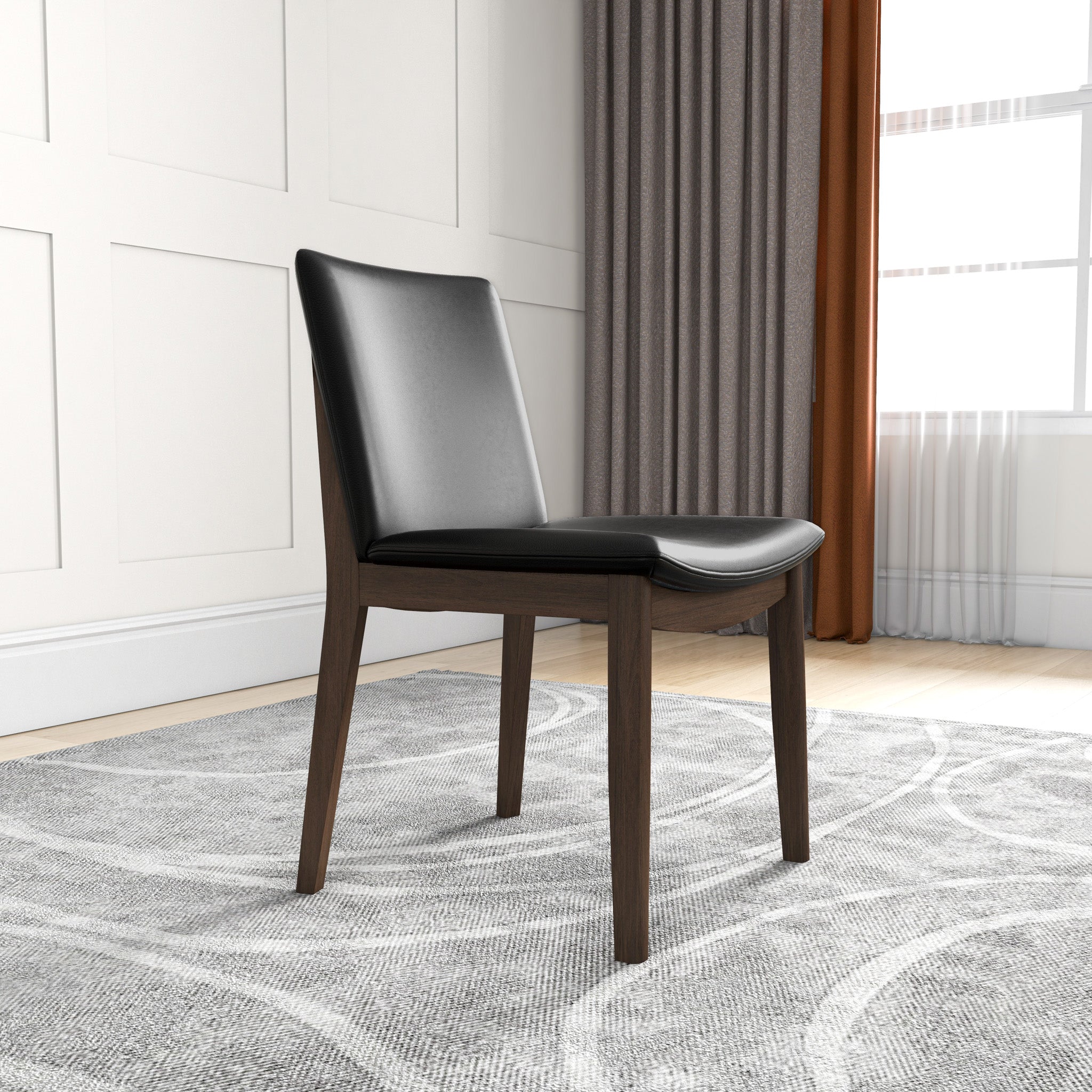 Virginia Dining Chair Black Leather