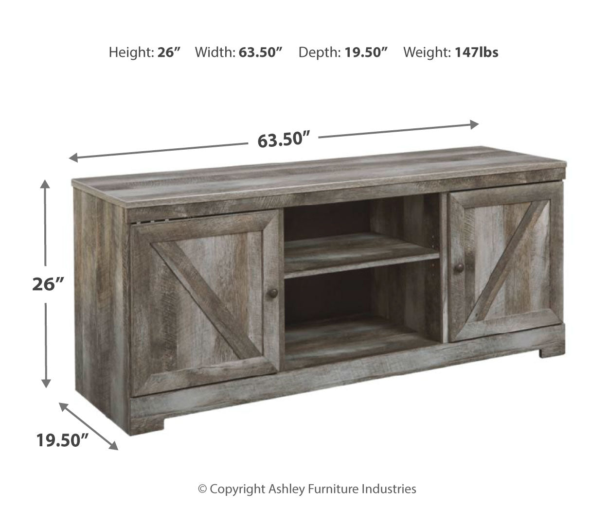 Wynnlow 63" TV Stand