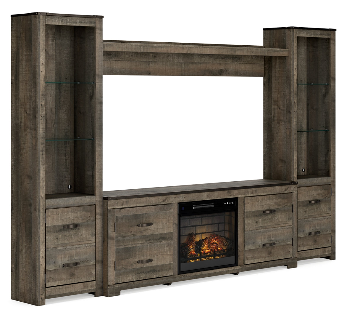 Trinell 4-Piece Entertainment Center with Electric Fireplace