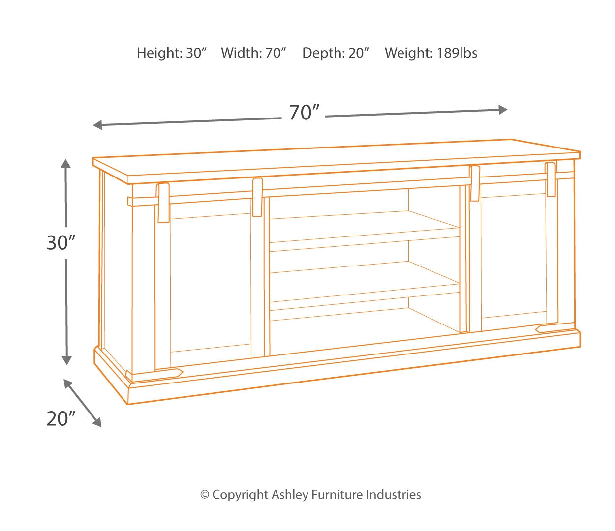 Budmore 70" TV Stand