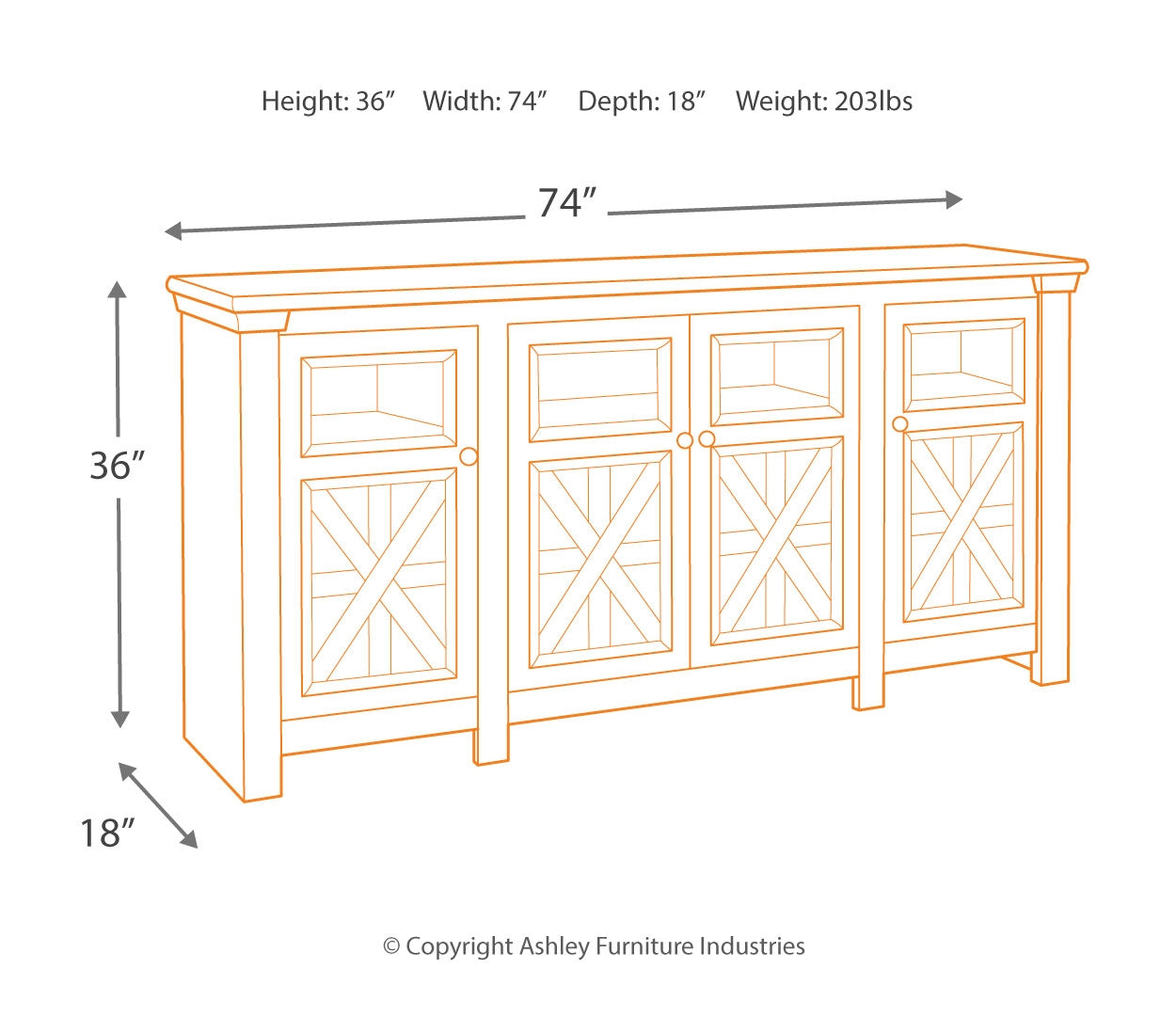 Bolanburg 74" TV Stand