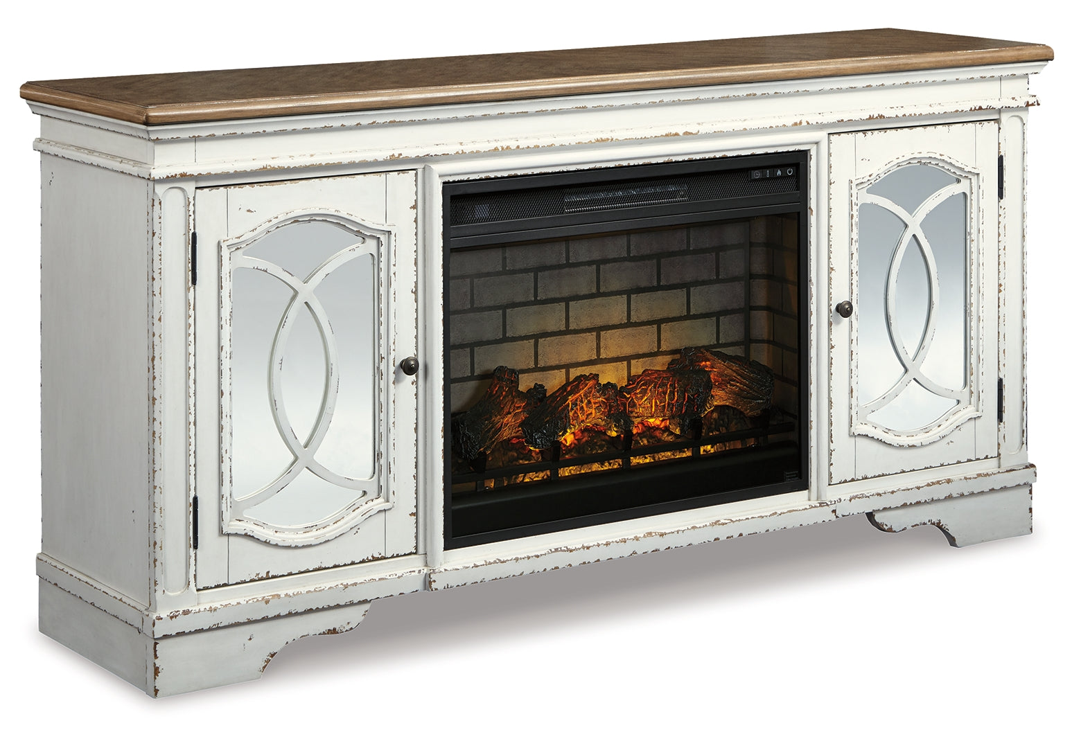 Realyn 74" TV Stand with Electric Fireplace