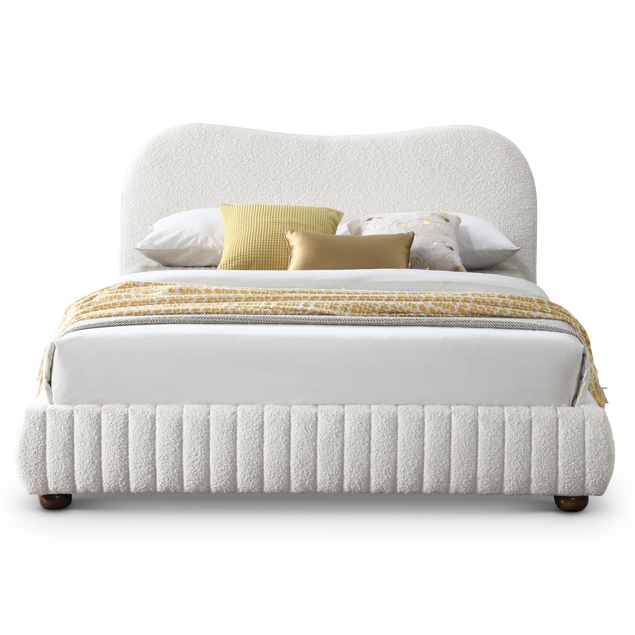 Nomad Queen Bed Cream Boucle