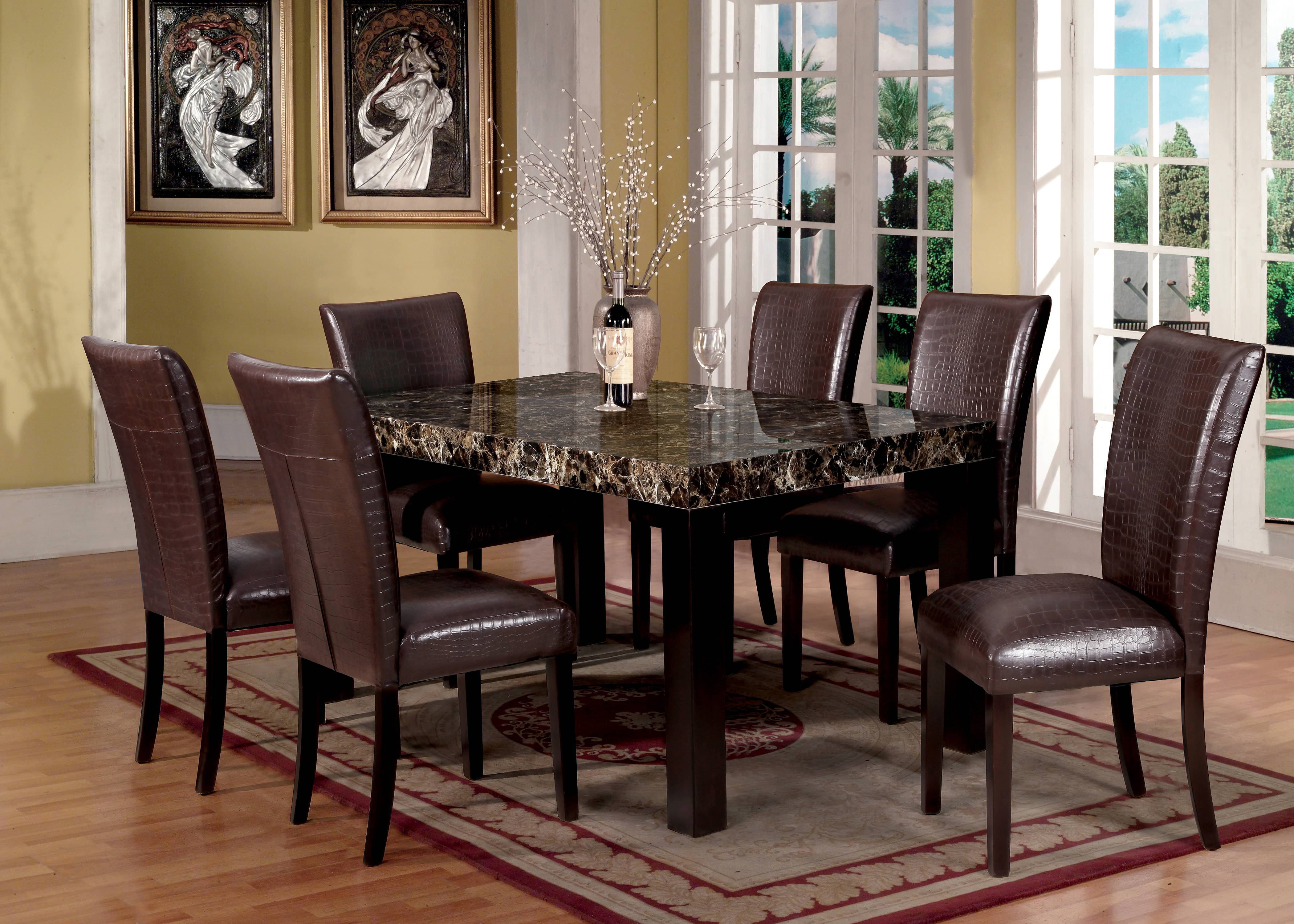 Nesrin Dining Table and 6 Chairs