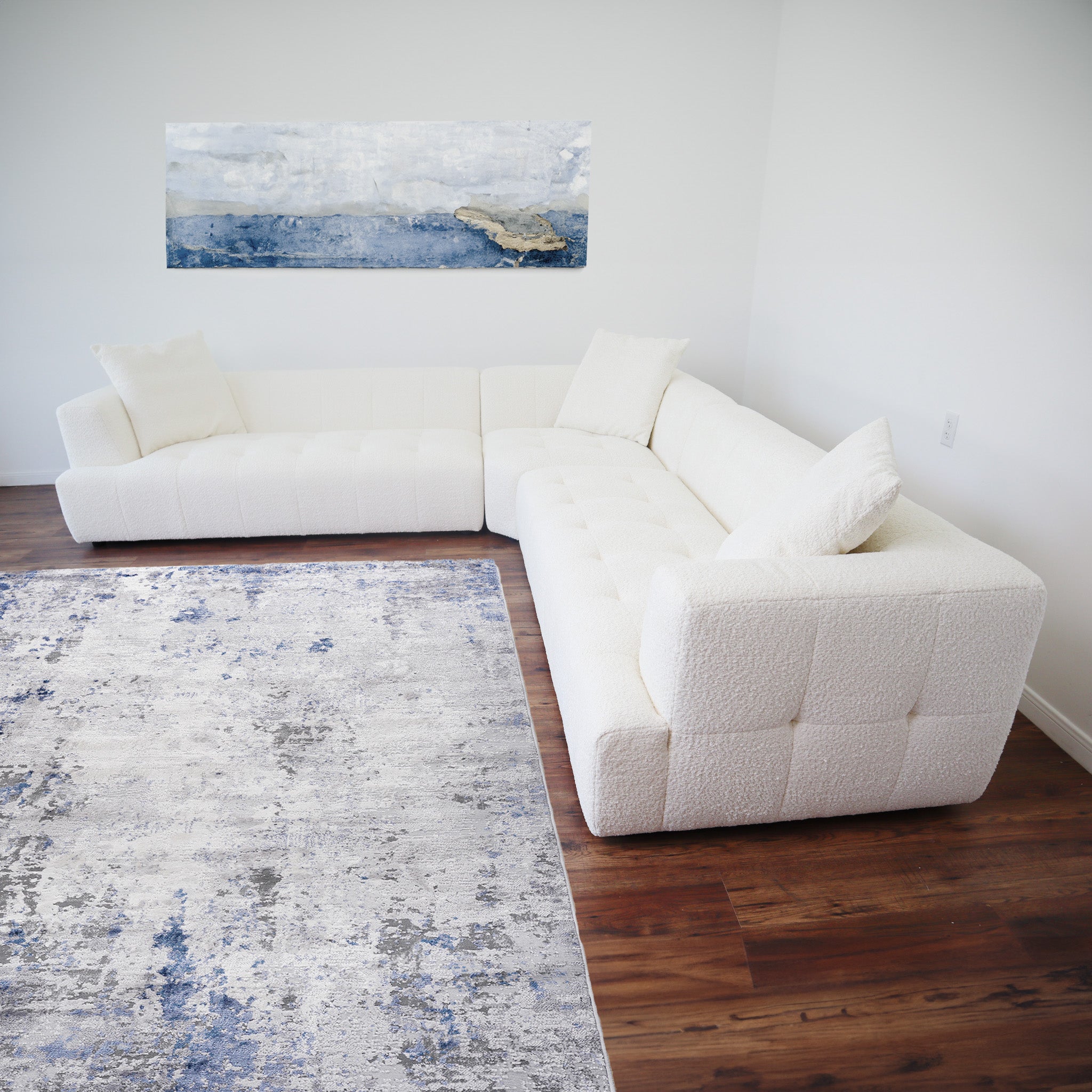 Wade Ivory Boucle Corner Sofa