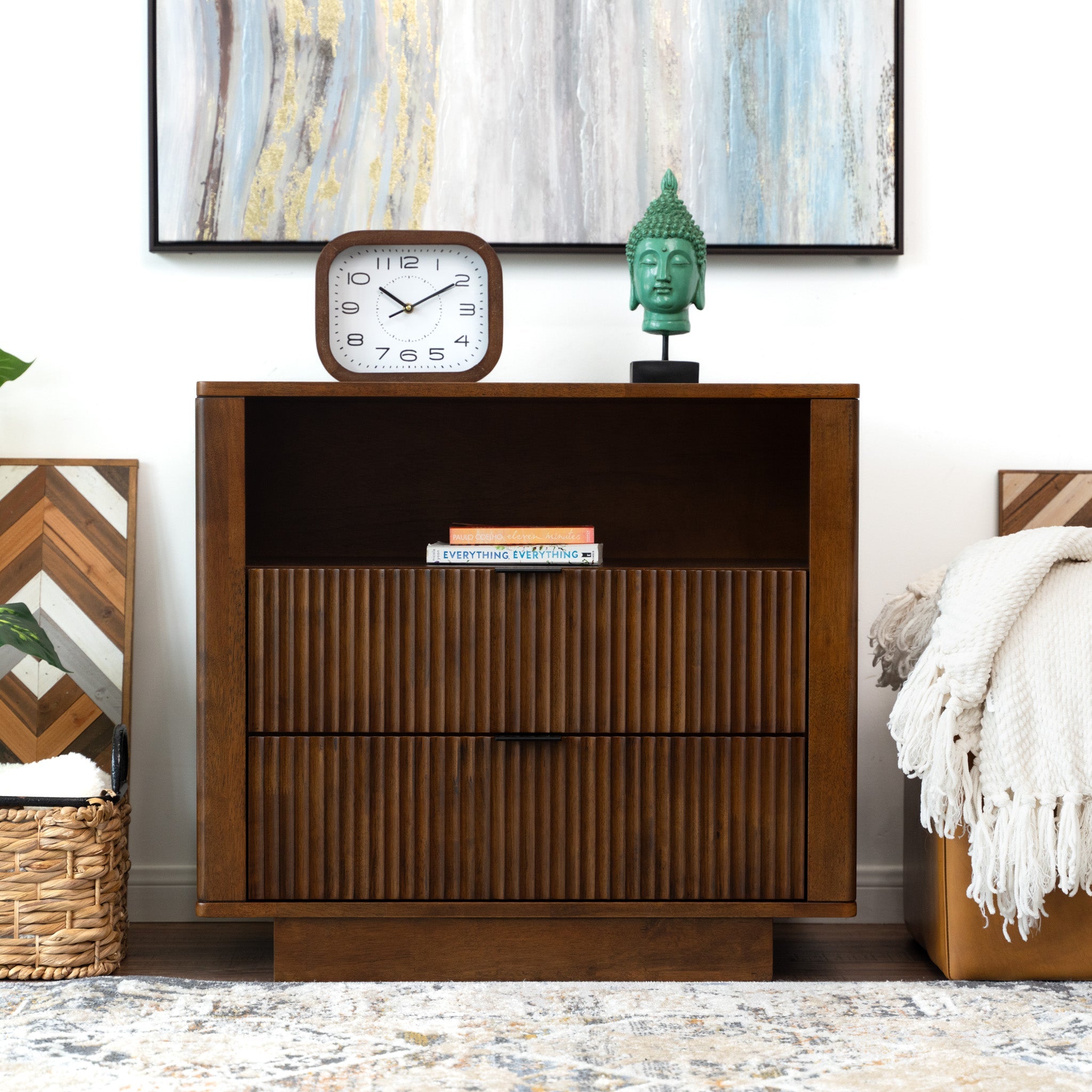 Webster 2 Drawers Nightstand Walnut