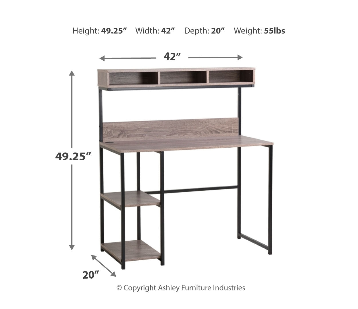 Daylicrew Home Office Desk and Hutch