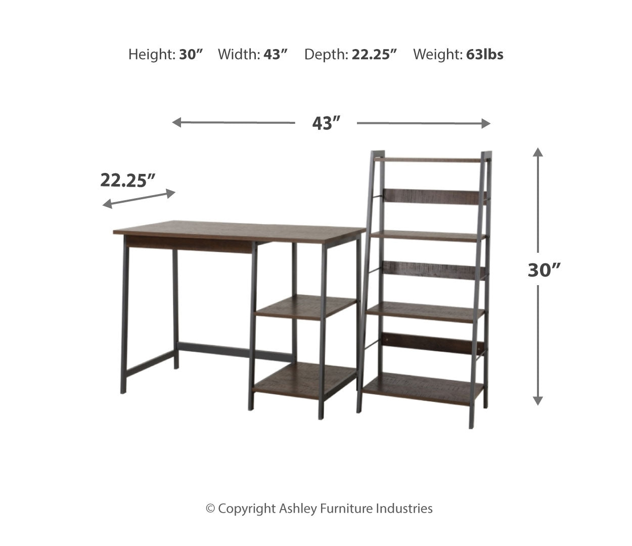 Soho Home Office Desk with Shelf