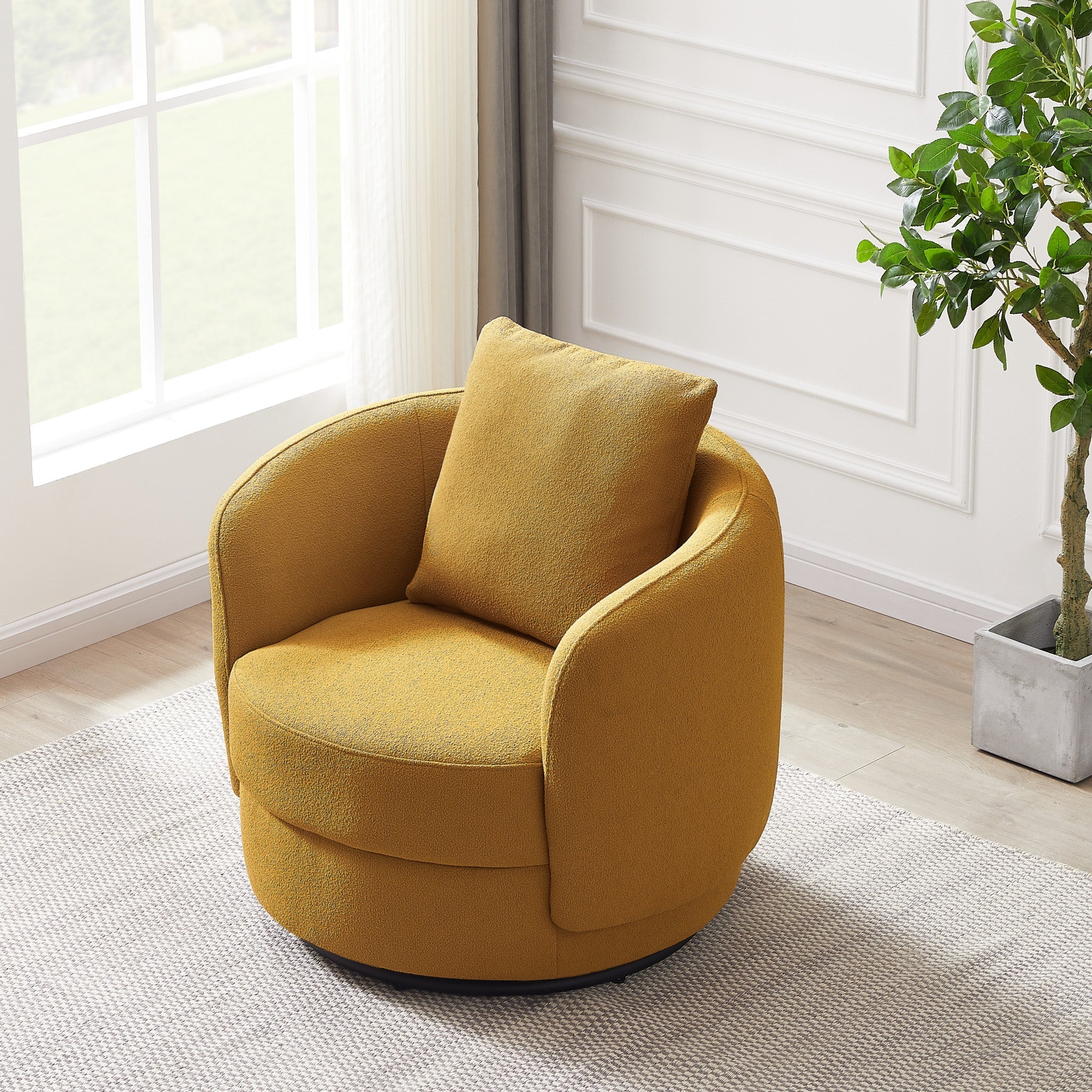 Perth Lounge Chair Gold Boucle