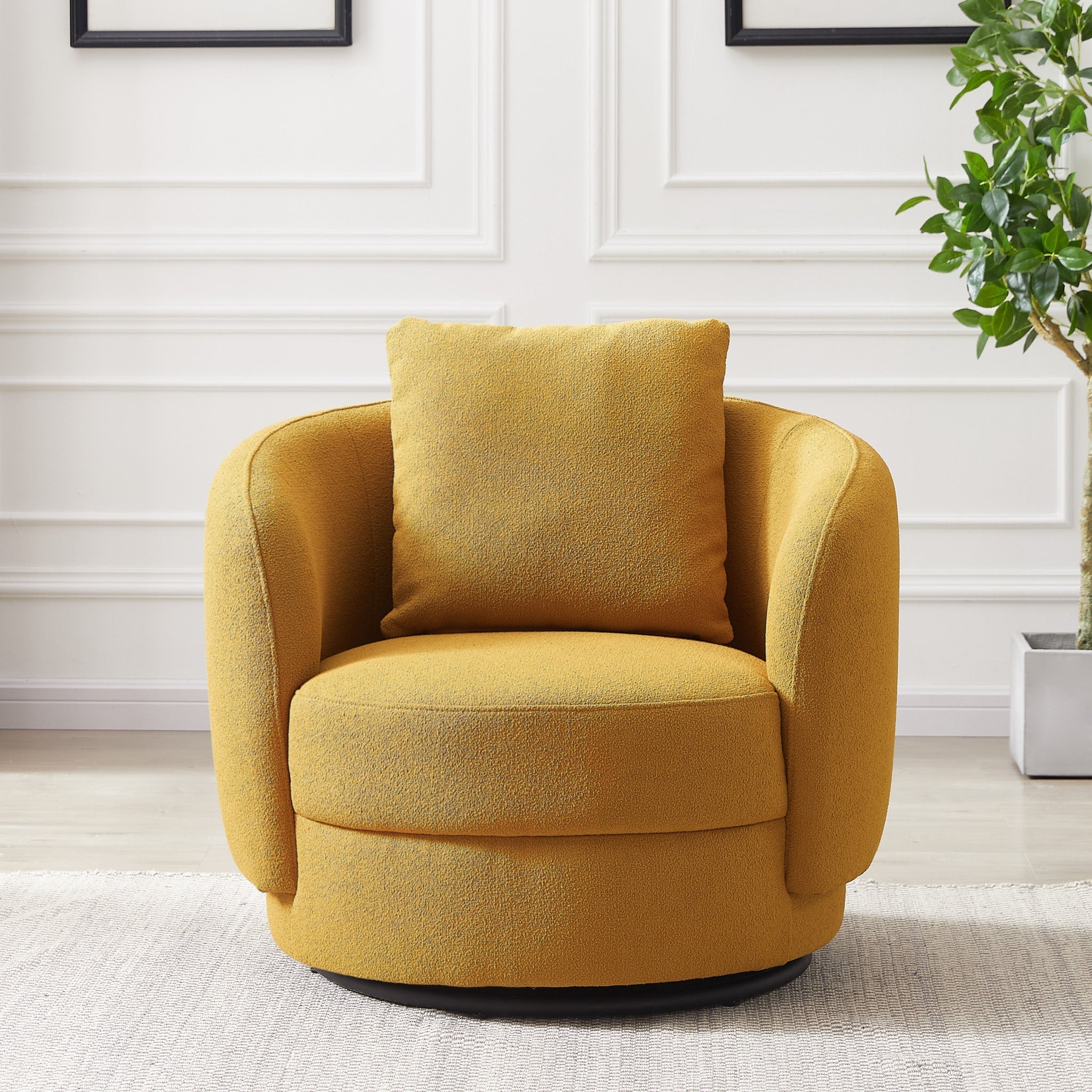 Perth Lounge Chair Gold Boucle