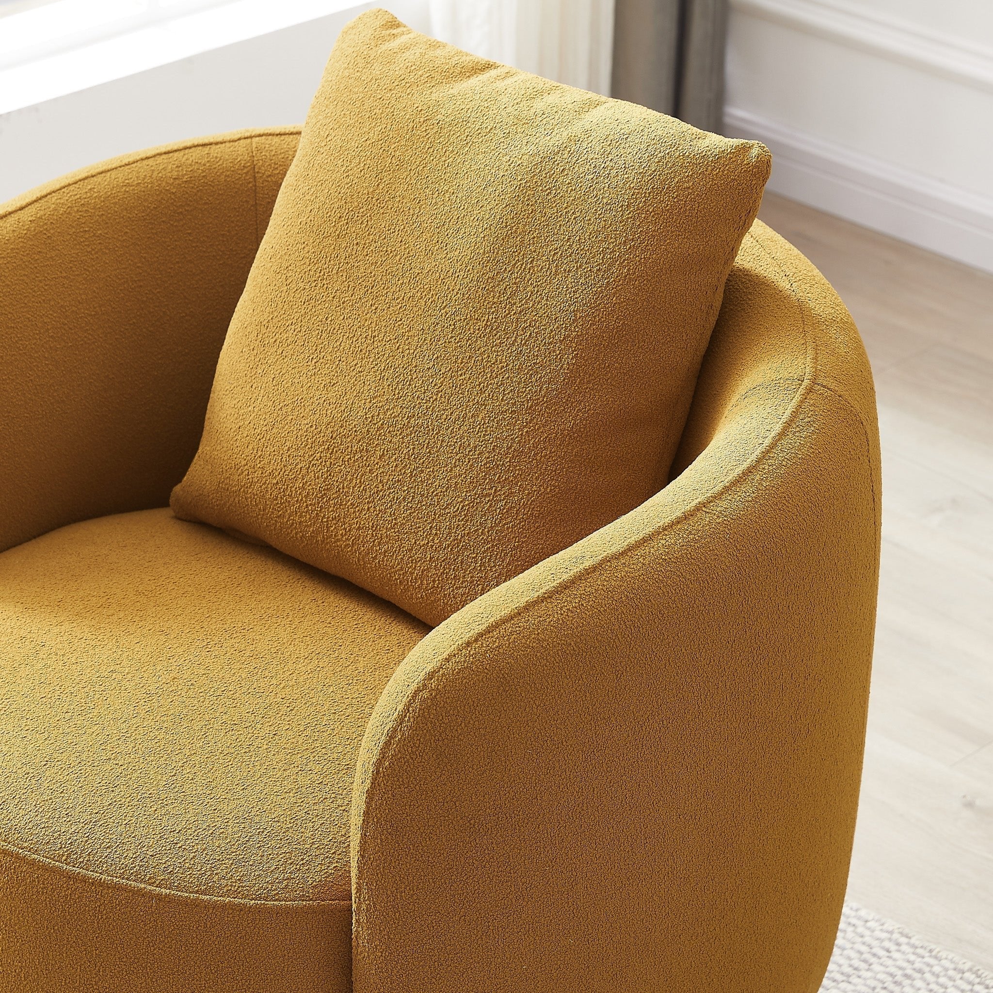 Perth Lounge Chair Gold Boucle