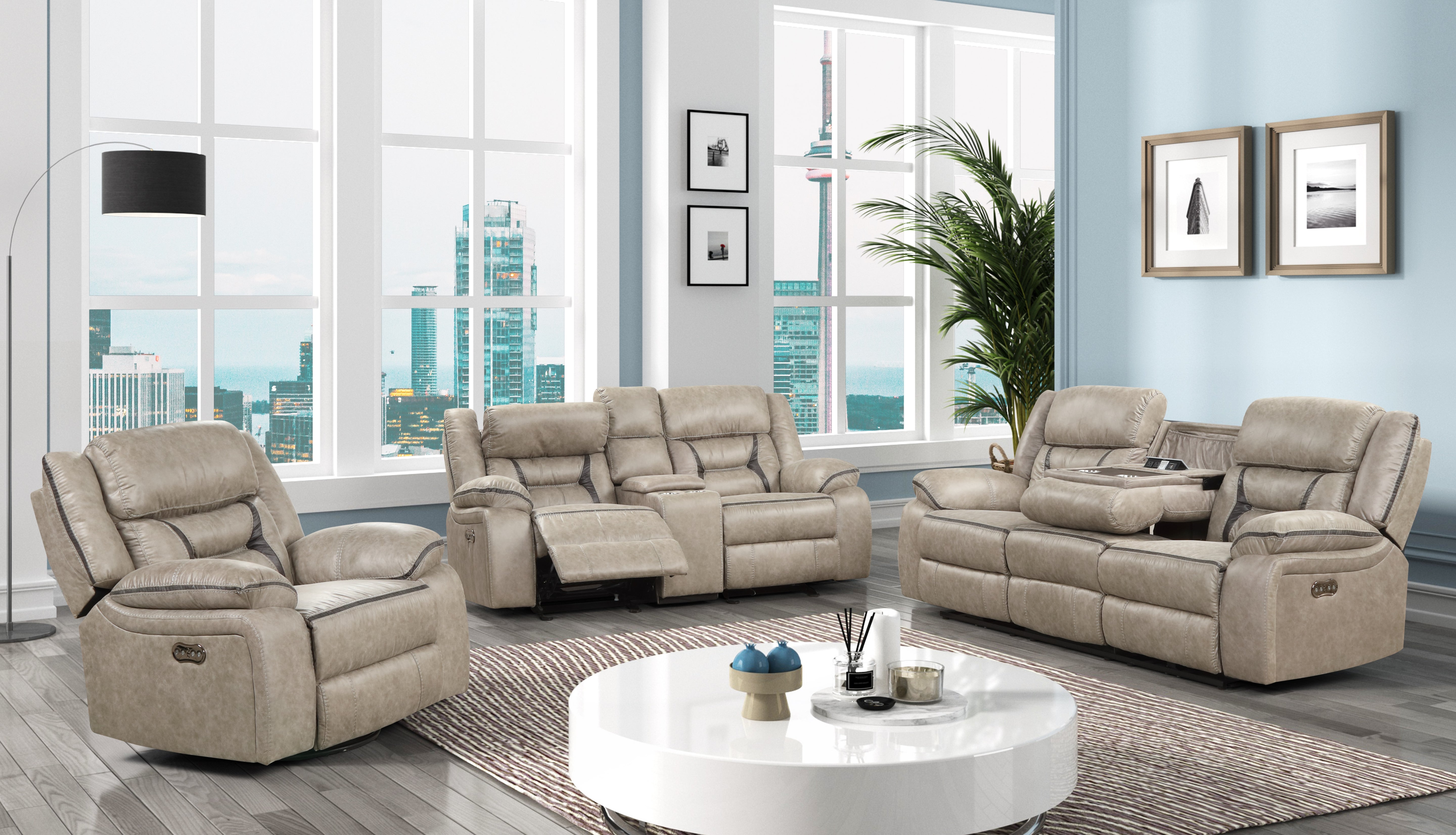 Mckella Recliner Living Room Set, Sofa Loveseat Armchair