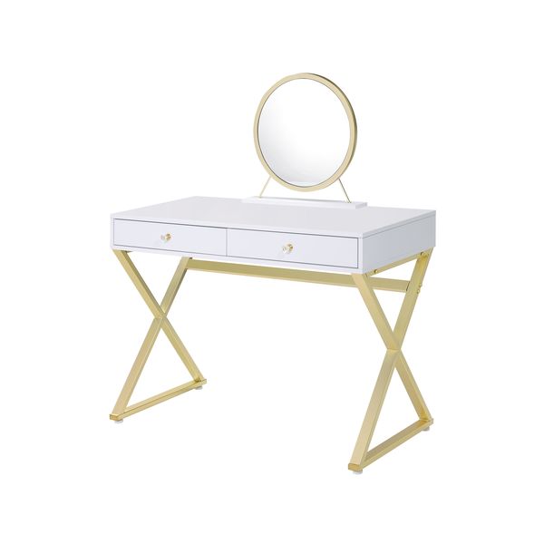 Waldport Vanity Desk W/Mirror & Jewelry Tray