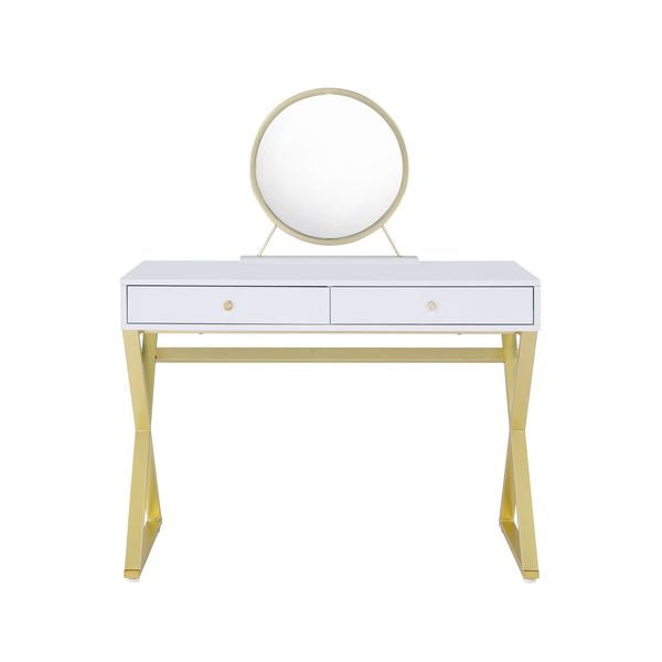 Waldport Vanity Desk W/Mirror & Jewelry Tray