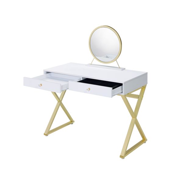 Waldport Vanity Desk W/Mirror & Jewelry Tray