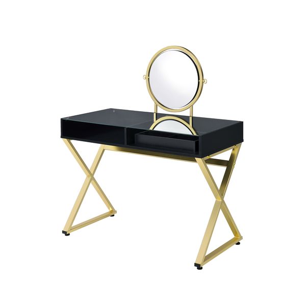 Adamjames Vanity Desk W/Mirror & Jewelry Tray