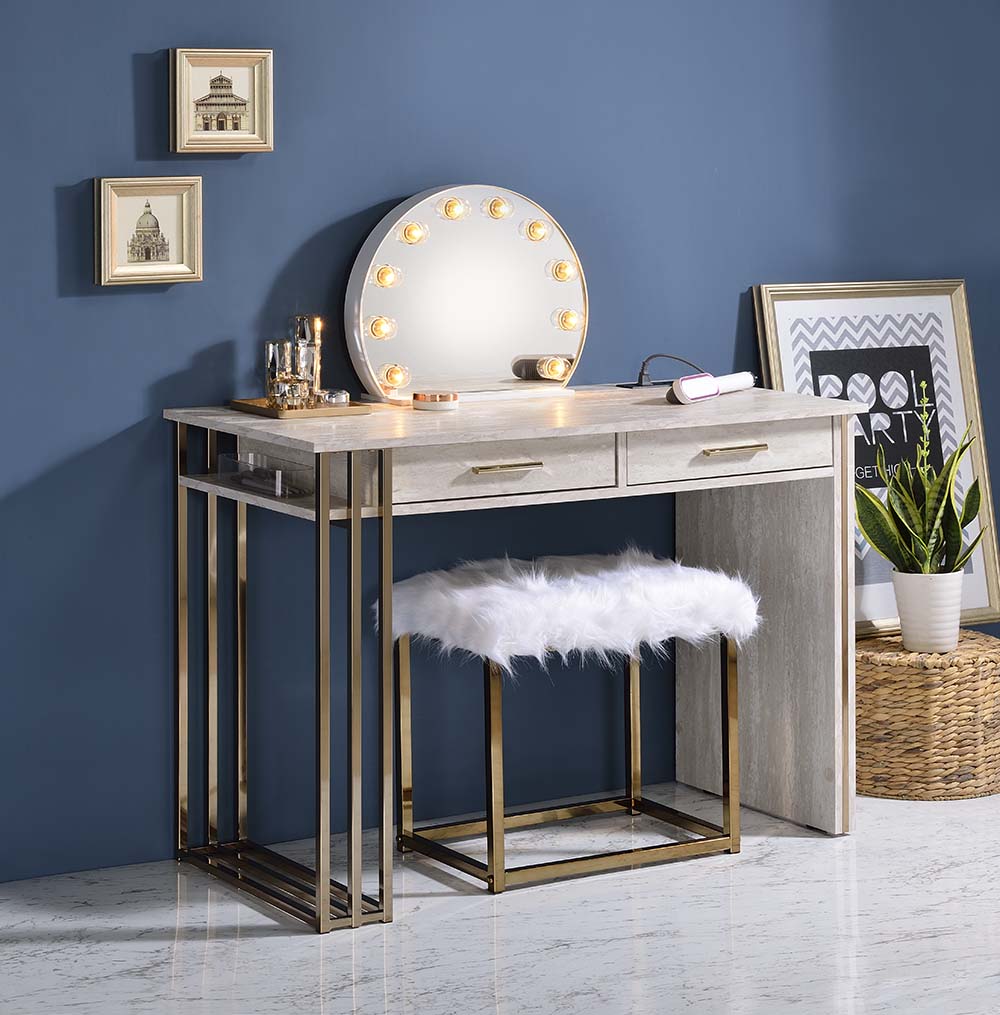 Lemony Vanity Desk W/Usb