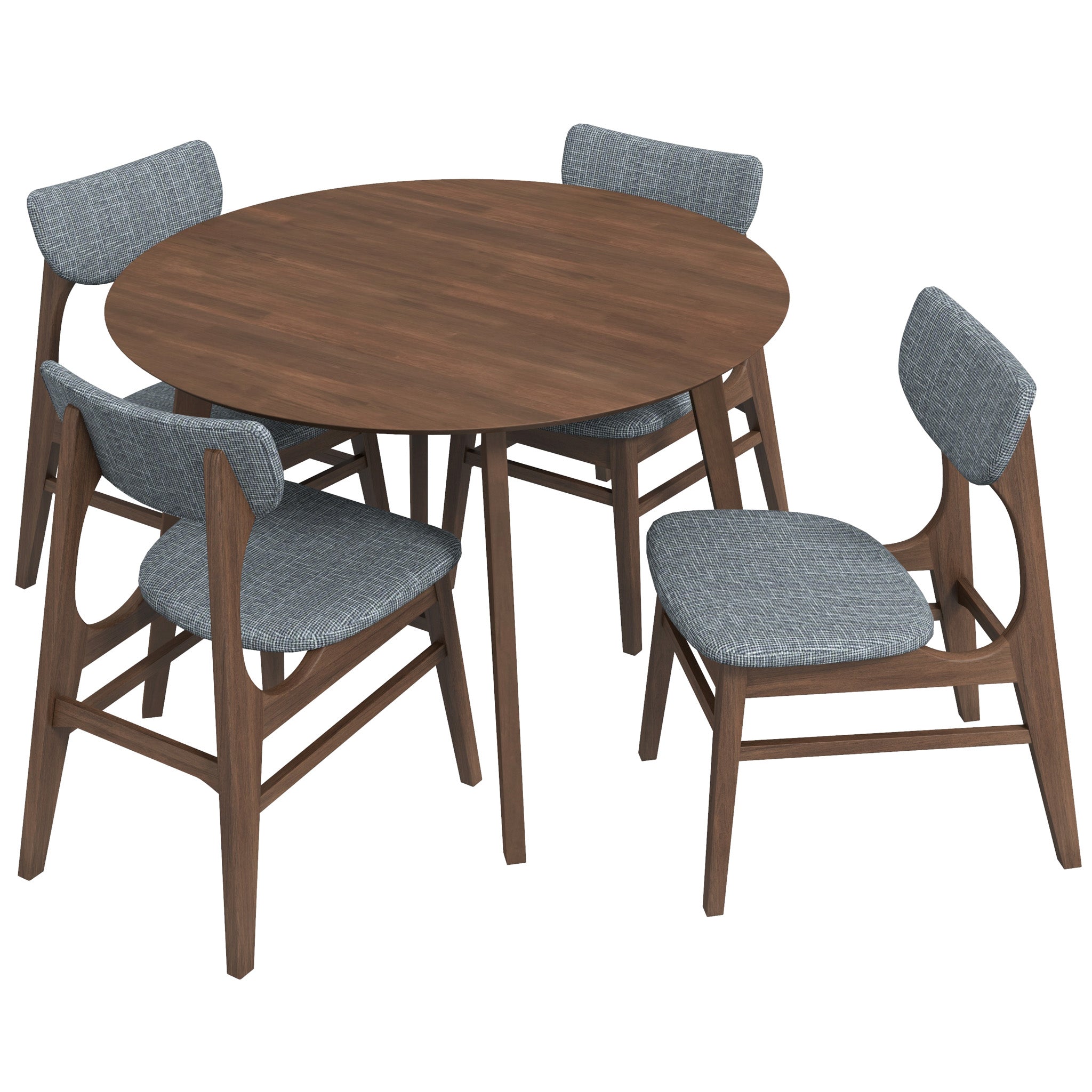 Aliana Dining set with 4 Collins Gray Chairs Walnut