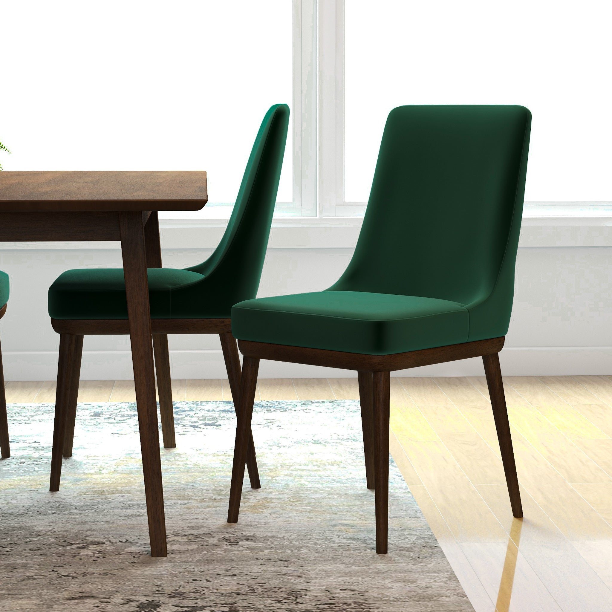 Brighton Dining Chair Emerald Green Velvet