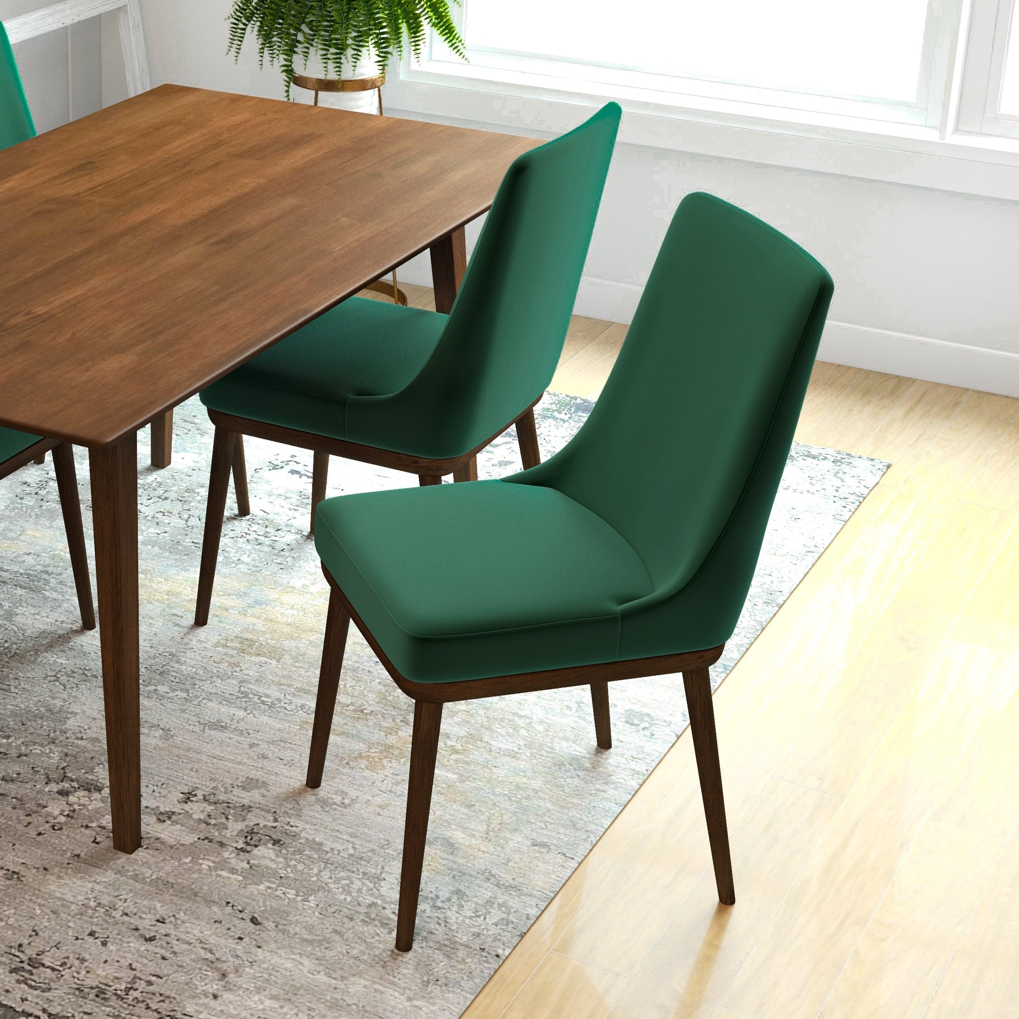 Brighton Dining Chair Emerald Green Velvet