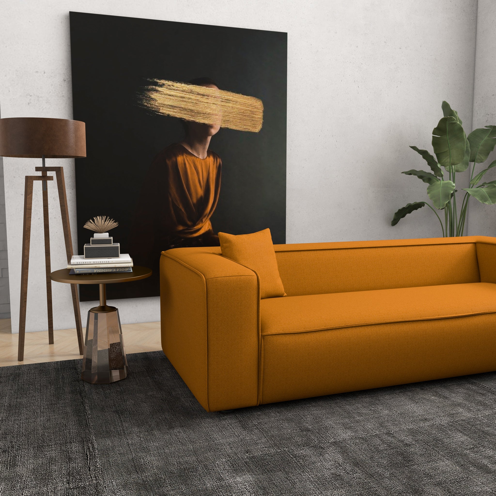 Barcelona Modern Boucle Sofa Dark Yellow