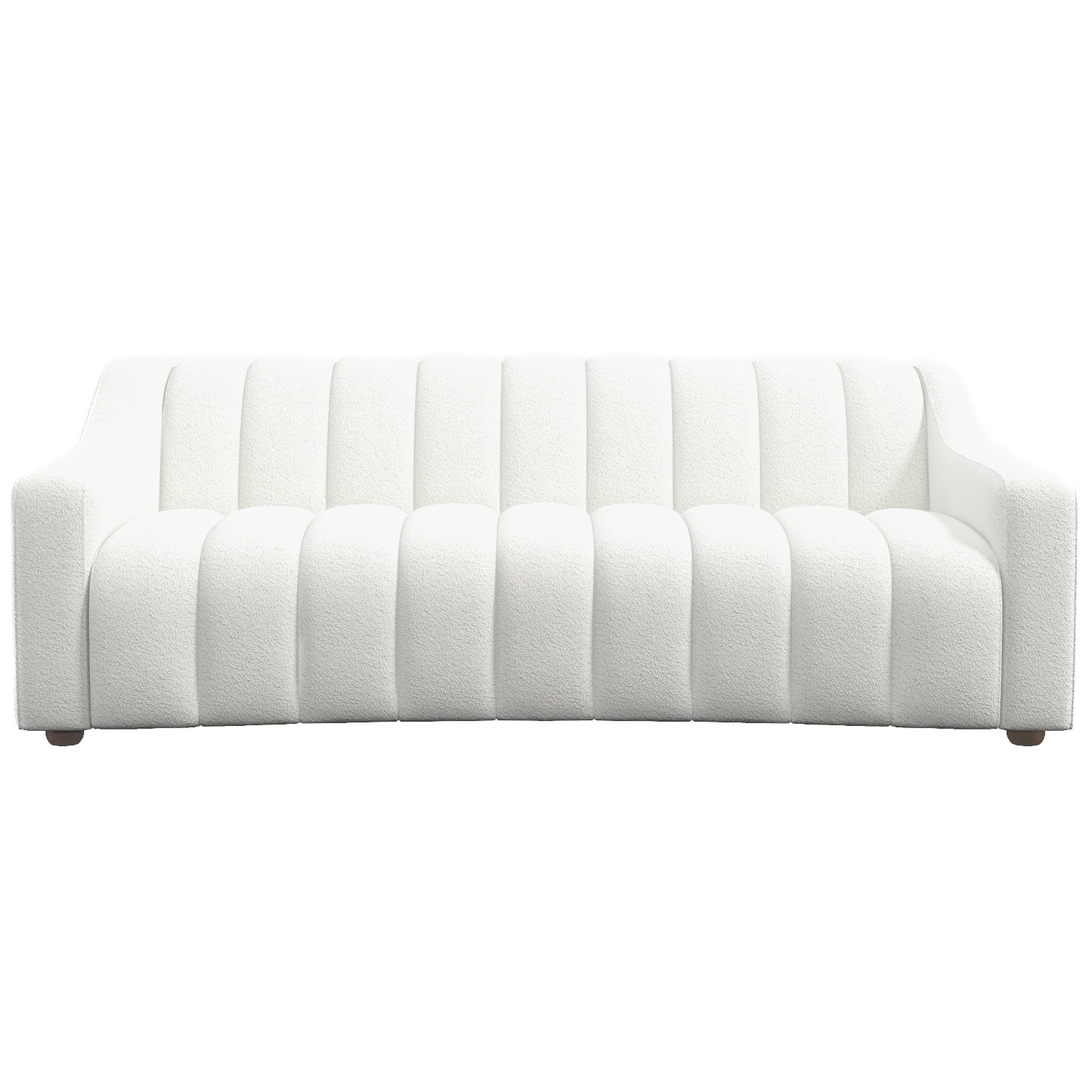 Bari Sofa White Boucle Fabric