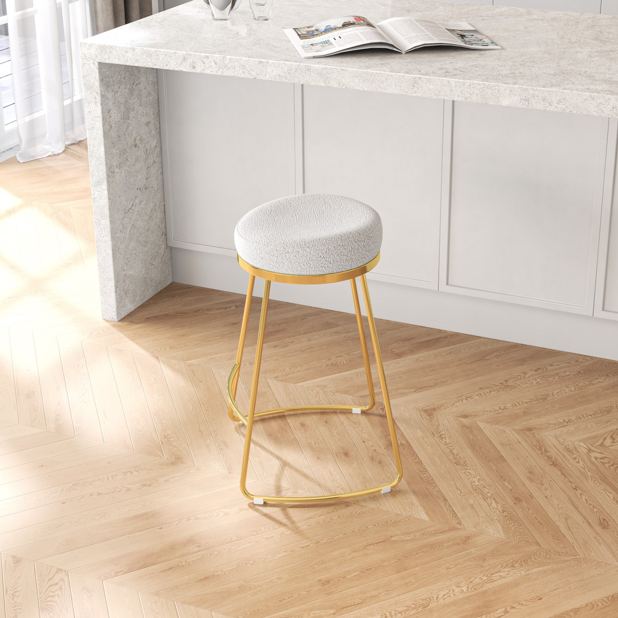 Bissel Counter Stool Beige Boucle