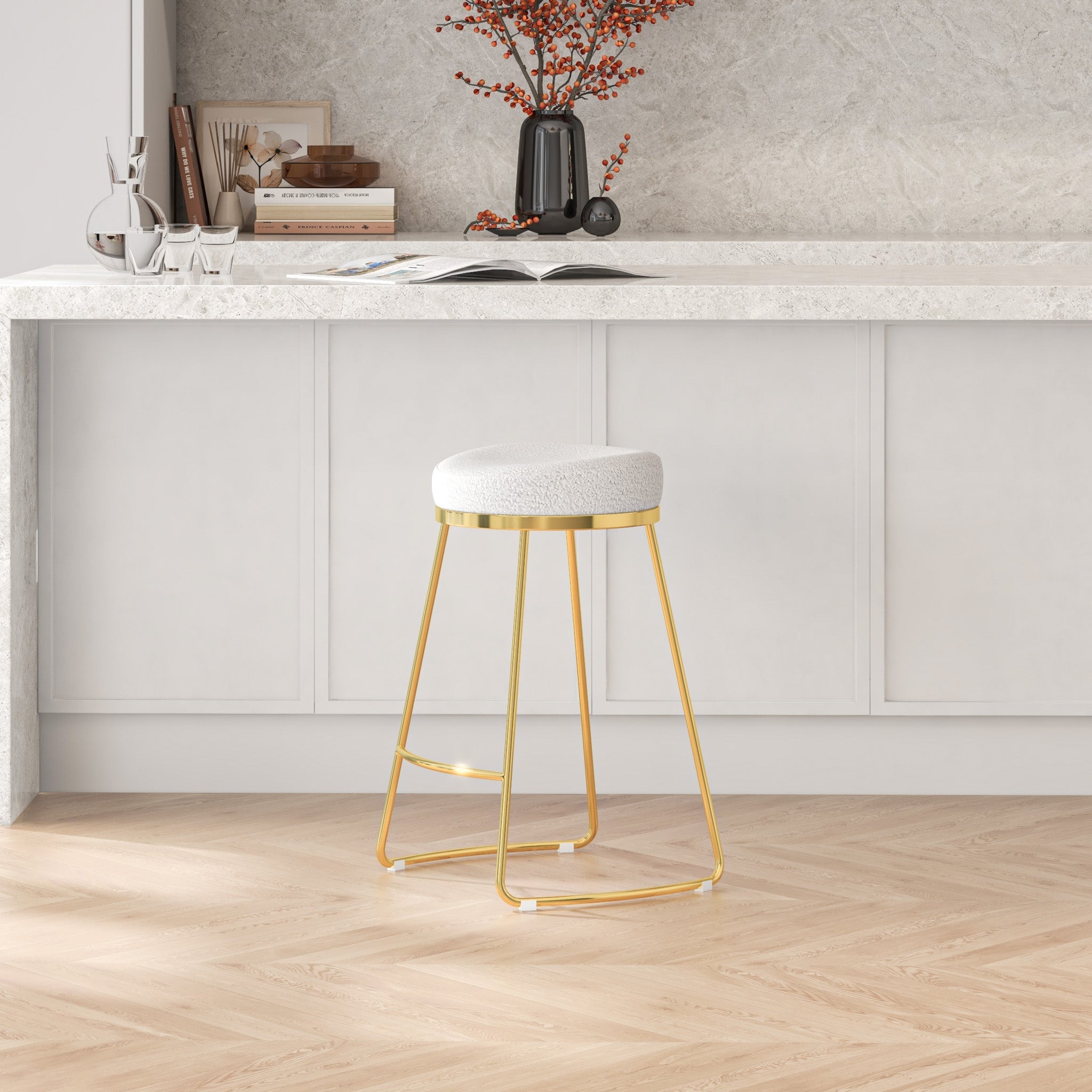 Bissel Counter Stool Beige Boucle