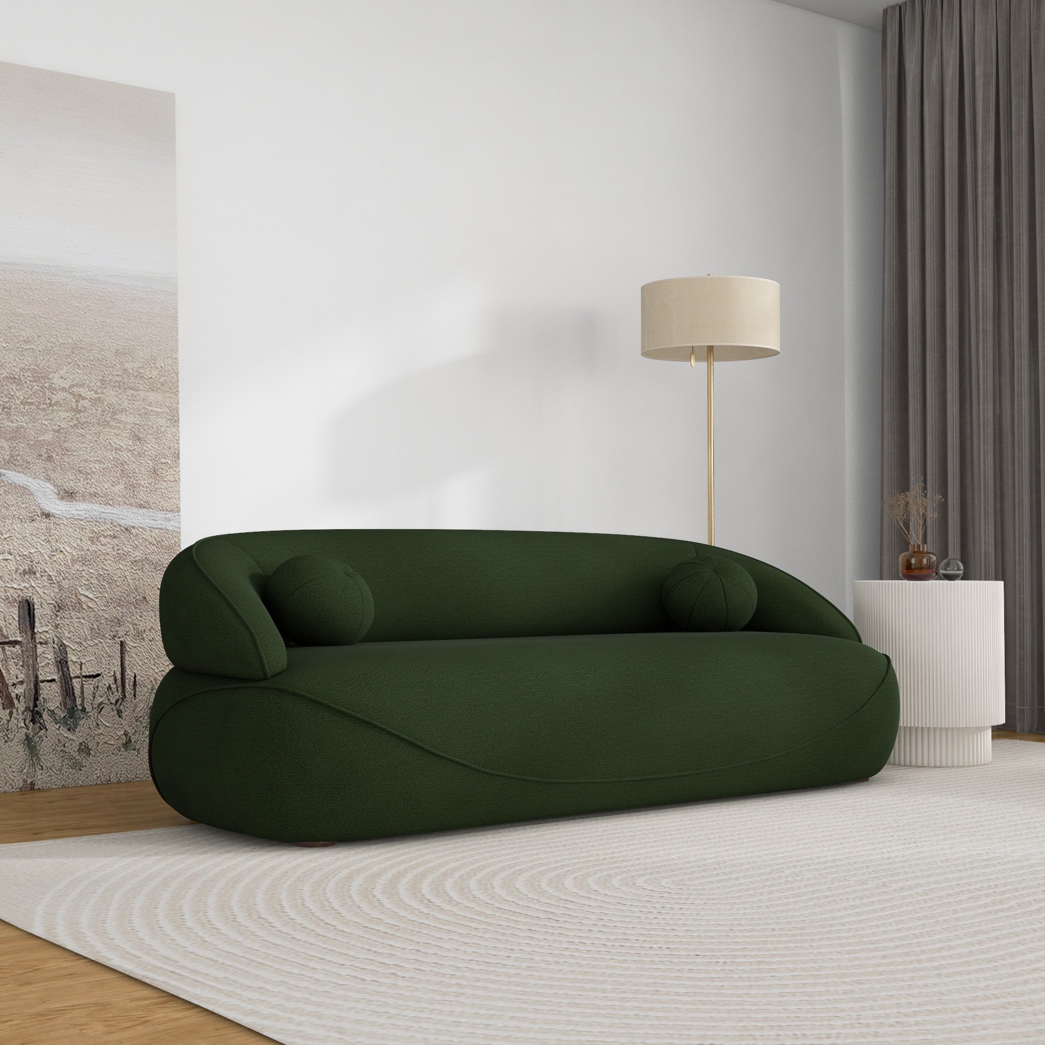 Brody Sofa Dark Green Boucle