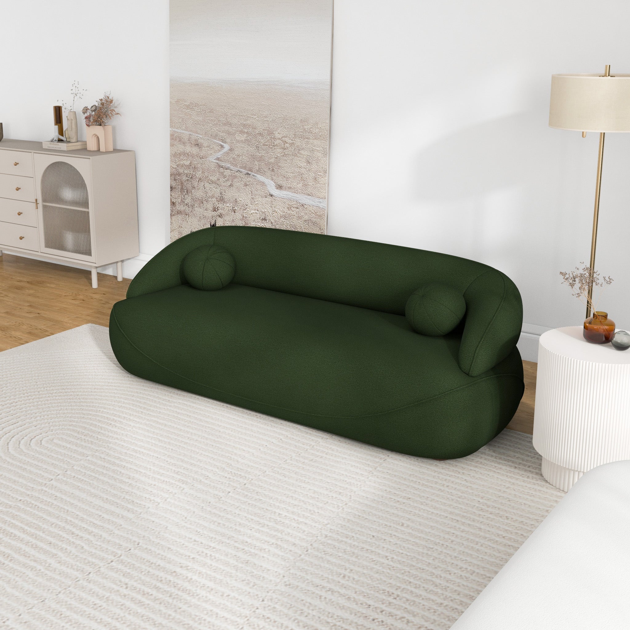 Brody Sofa Dark Green Boucle